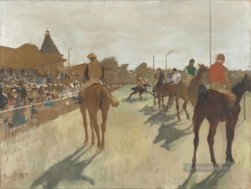 Rennpferde vor der Tribüne Edgar Degas Ölgemälde